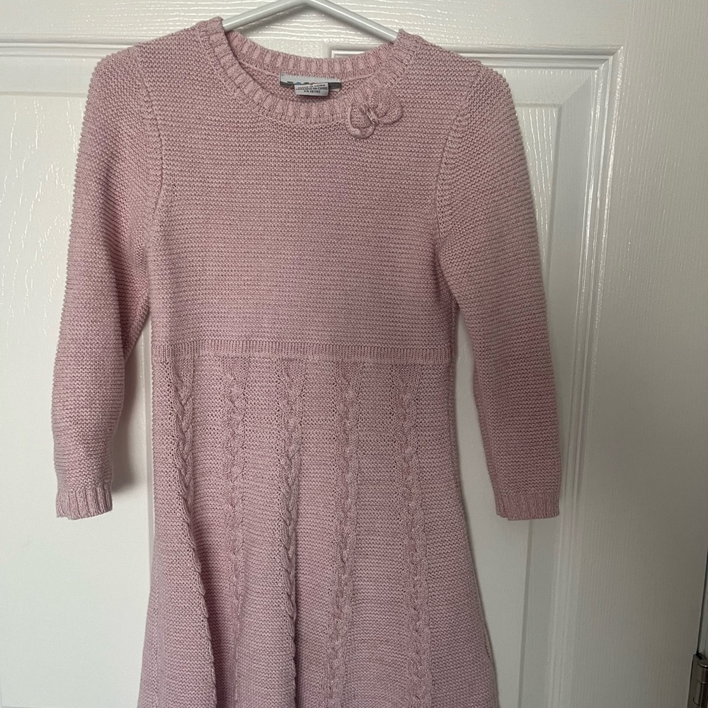 Pink Knit Kids Casual Dress